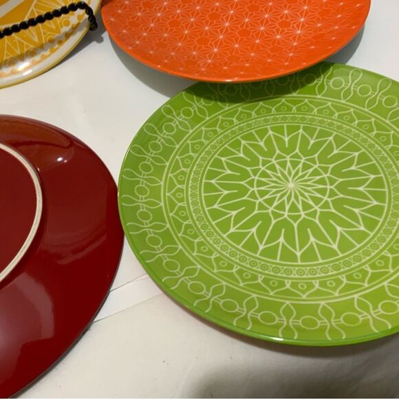 Annovero Salad Plates - Modern Boho Dish Set of 5 Porcelain Stoneware Dinnerware - Picture 8 of 11